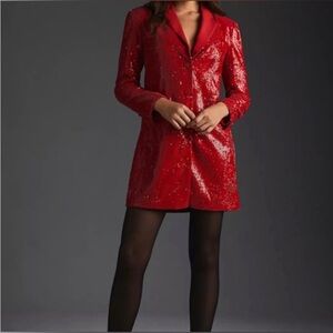 Maeve Red Sequined Blazer